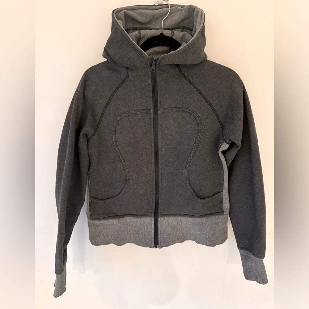 Women's Charcoal Gray Full-Zip Hoodie Sweater